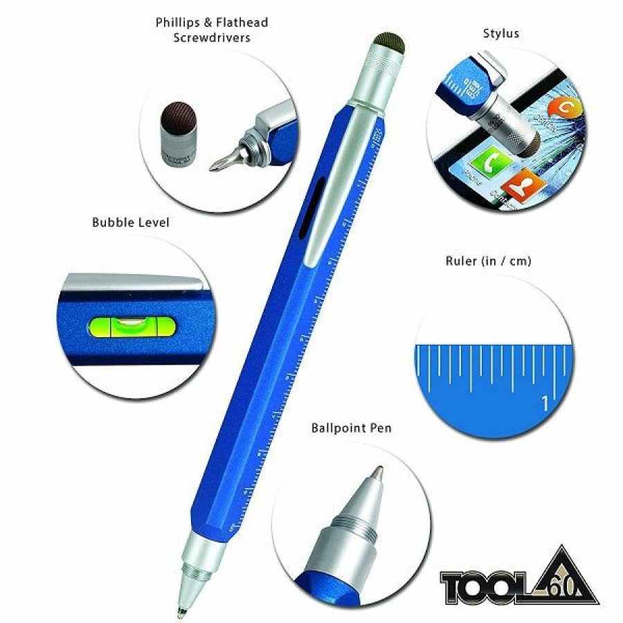 Ballpoint Pens * | Best Deal Monteverde Tool 60 Ballpoint Pen & Stylus, Ocean Blue