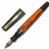 Fountain Pens * | Best Sale Maiora Impronte, Black & Orange, Oversized Fountain Pen, Broad Nib