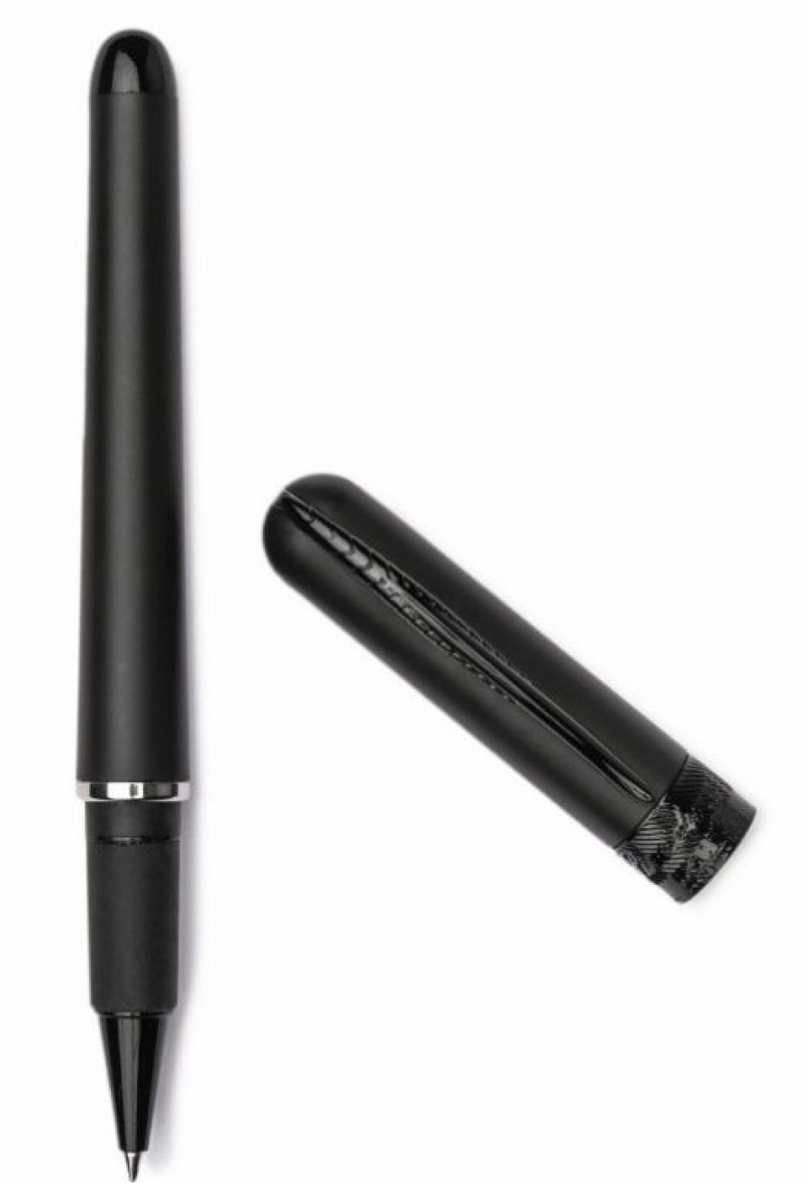 Rollerball Pens * | Flash Sale Pineider Avatar Rollerball Pen, Matte Black W/ Black Trim