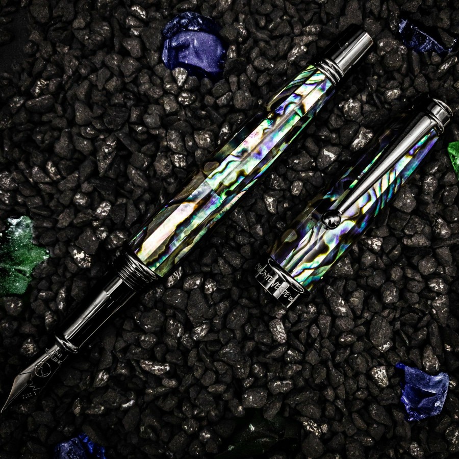 Fountain Pens * | Budget Monteverde Invincia Limited Edition Abalone Shell Fountain Pen, Gunmetal Trim