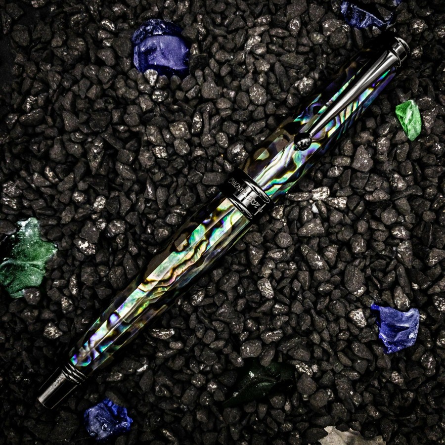 Fountain Pens * | Budget Monteverde Invincia Limited Edition Abalone Shell Fountain Pen, Gunmetal Trim