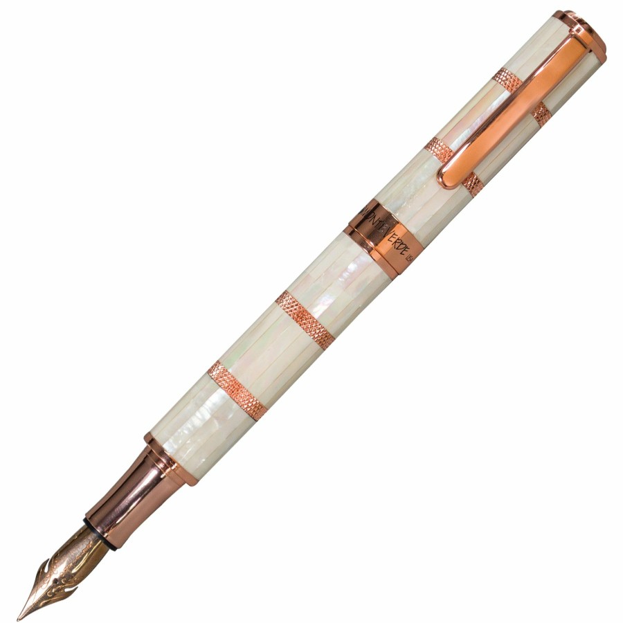 Fountain Pens * | Wholesale Monteverde Regatta Mother Of Pearl Fountain Pen, Rosegold Trim