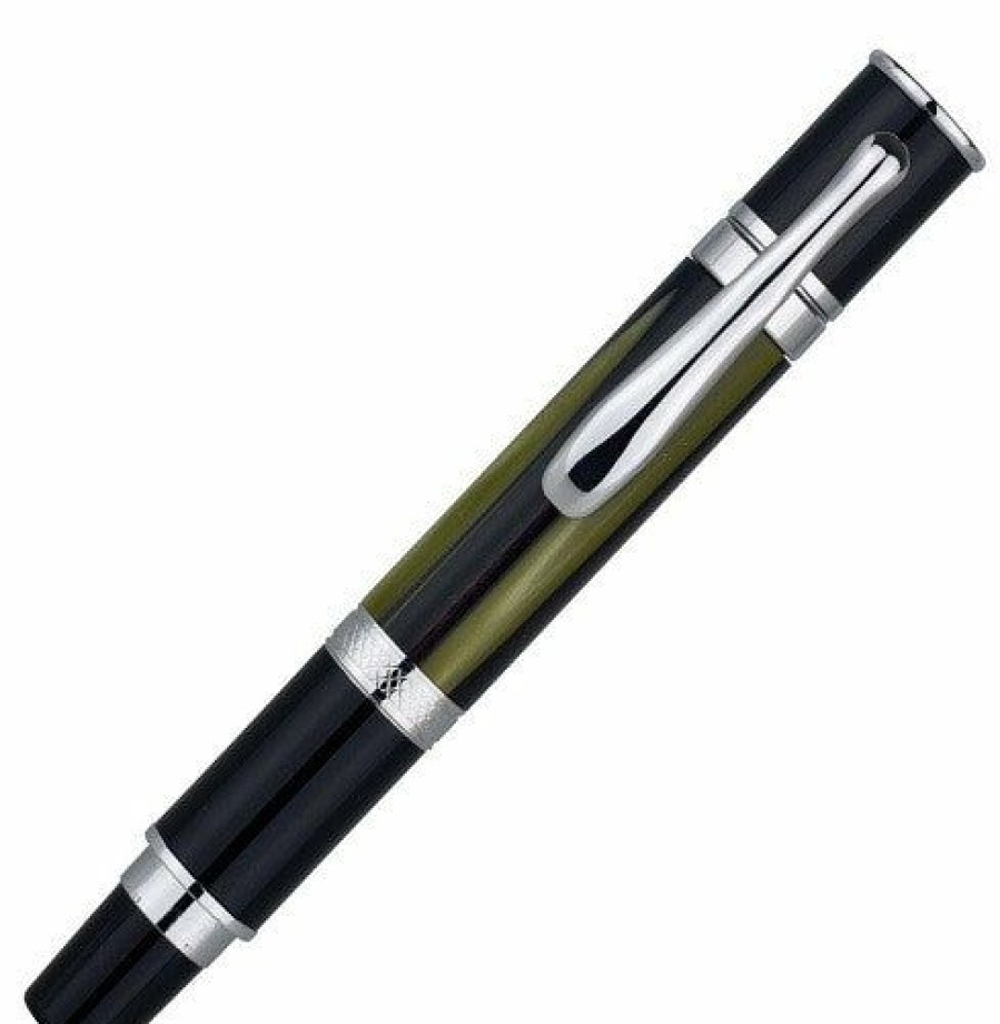 Rollerball Pens * | Hot Sale Monteverde Mini Jewelria Rollerball Pen Green Stripe