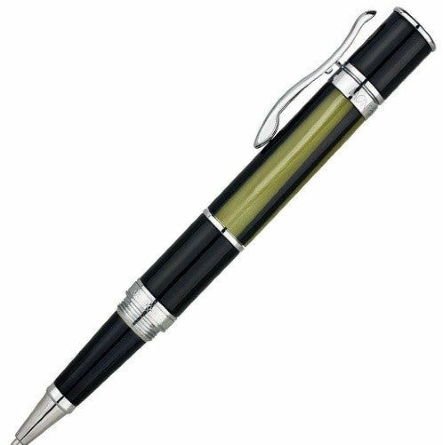 Rollerball Pens * | Hot Sale Monteverde Mini Jewelria Rollerball Pen Green Stripe