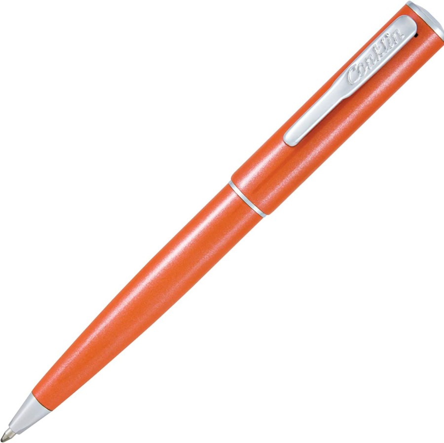 Ballpoint Pens * | Brand New Conklin Coronet Ballpoint Pen, Orange & Chrome