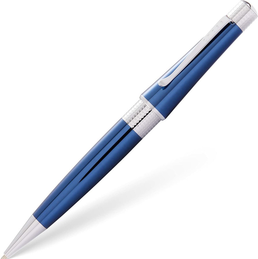 Ballpoint Pens * | Discount Cross Beverly Ballpoint Pen, Cobalt Blue & Chrome