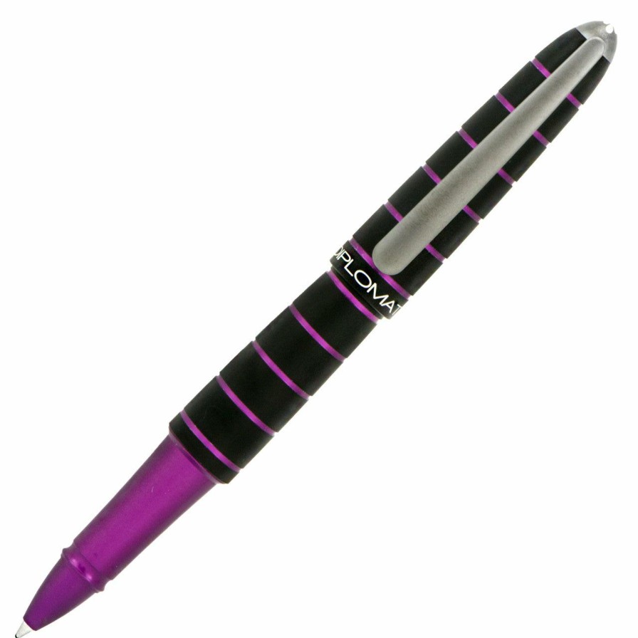 Rollerball Pens * | Promo Diplomat Elox Rollerball Pen, Purple & Black