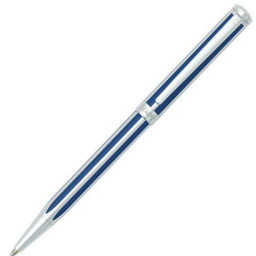 Ballpoint Pens * | Budget Sheaffer Intensity Ballpoint Pen Blue & Chrome Striped