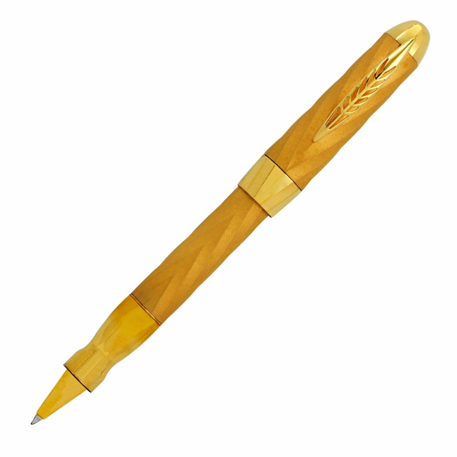 Rollerball Pens * | Outlet Pineider Matrix Jewelers Limited Edition Sterling Silver Rollerball Pen, Yellow Gold Plated