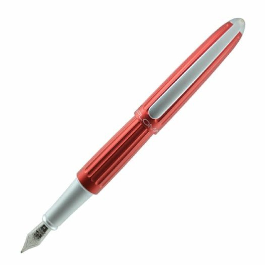 Fountain Pens * | Flash Sale Diplomat Aero Red Fountain Pen