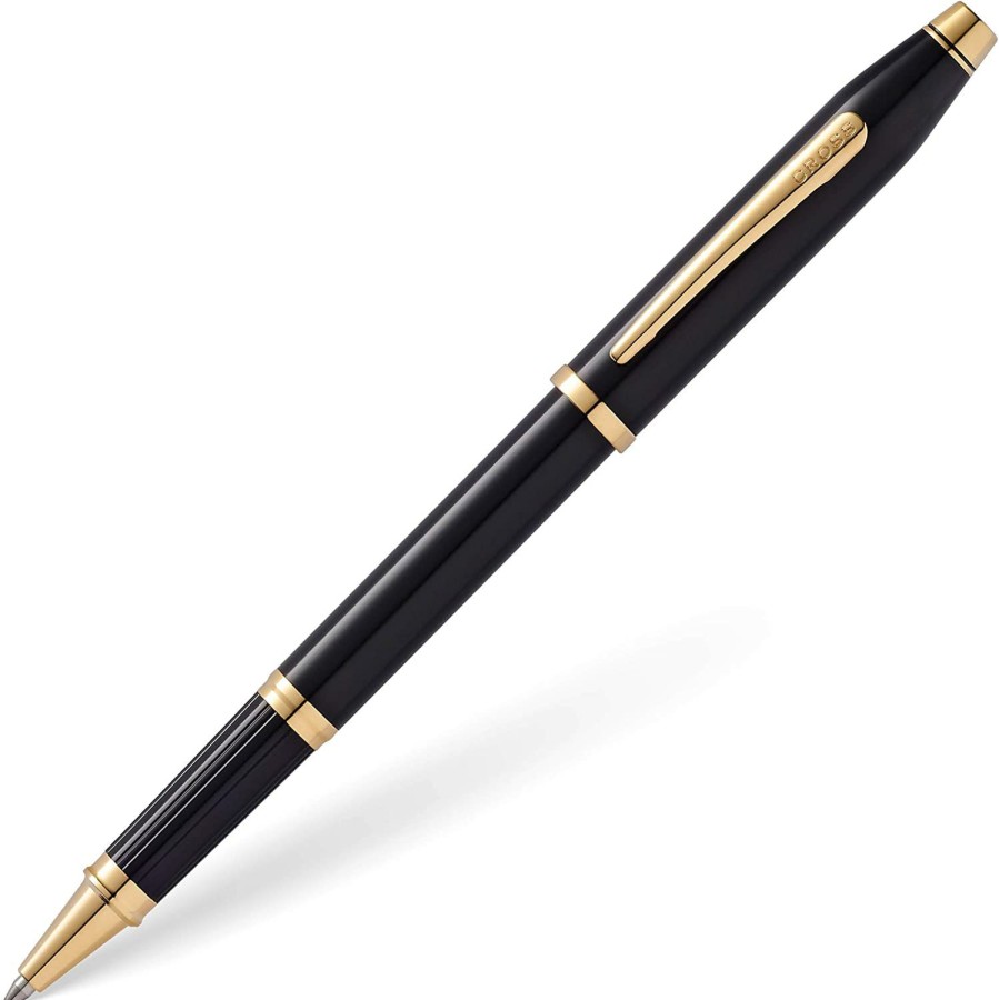 Rollerball Pens * | Coupon Cross Century Ii Rollerball Pen, Black Lacquer & Gold