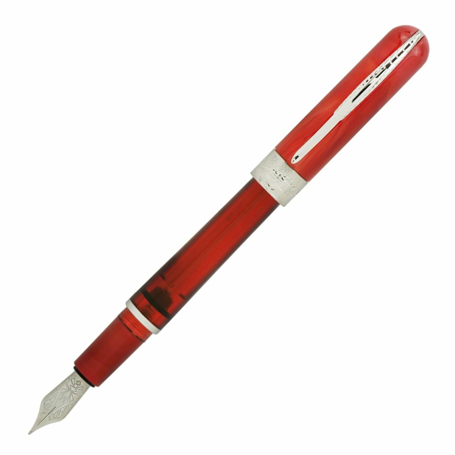 Fountain Pens * | Flash Sale Pineider Avatar Twin Tank Touchdown Fountain Pen, Devil Red