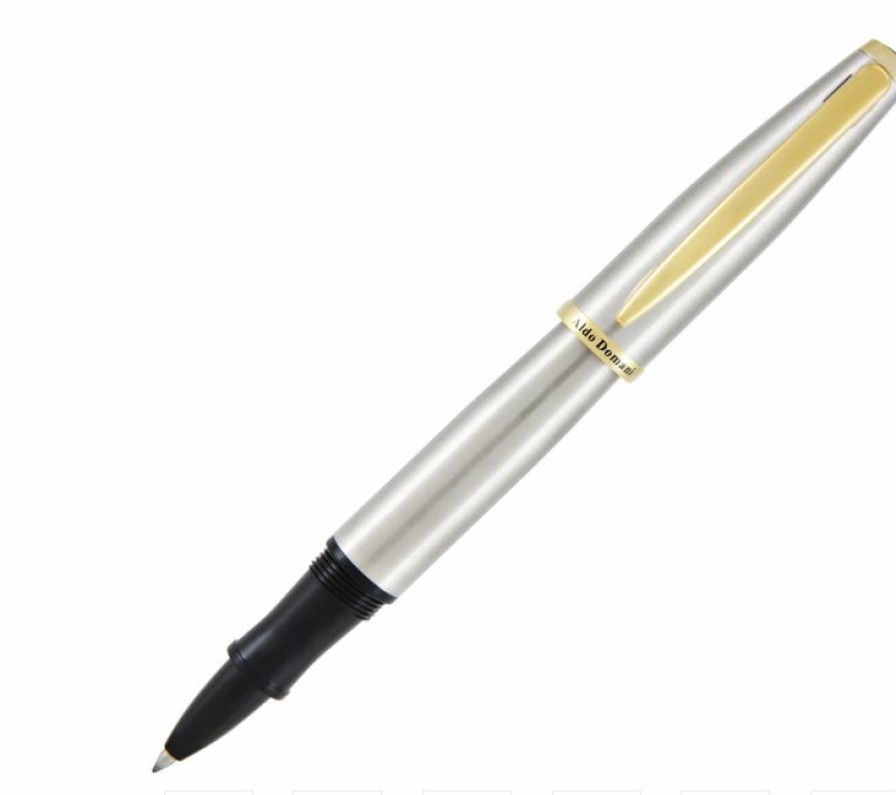 Rollerball Pens * | Buy Monteverde Aldo Domani Brushed Steel Rollerball Pen