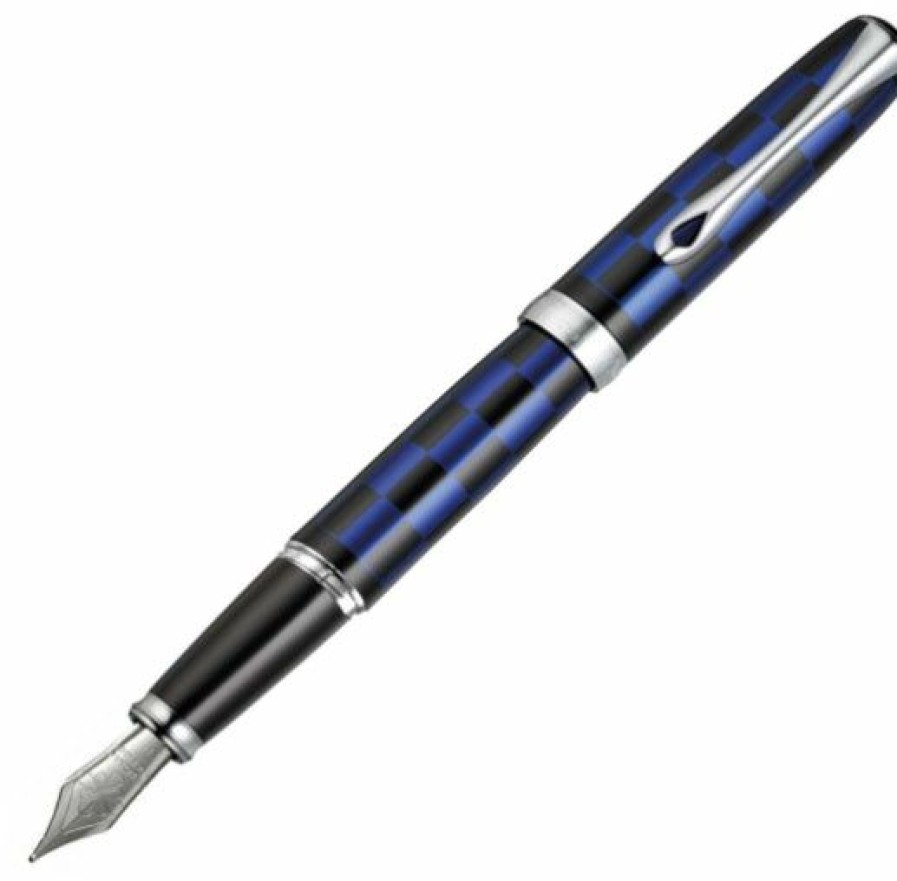 Fountain Pens * | Buy Diplomat Excellence A Plus Rome Black & Blue Fountain Pen, Fine Nib