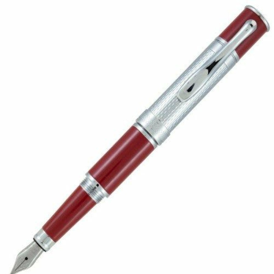 Fountain Pens * | Budget Monteverde Mini Jewelria Fountain Pen Burgundy Barley Fine Nib