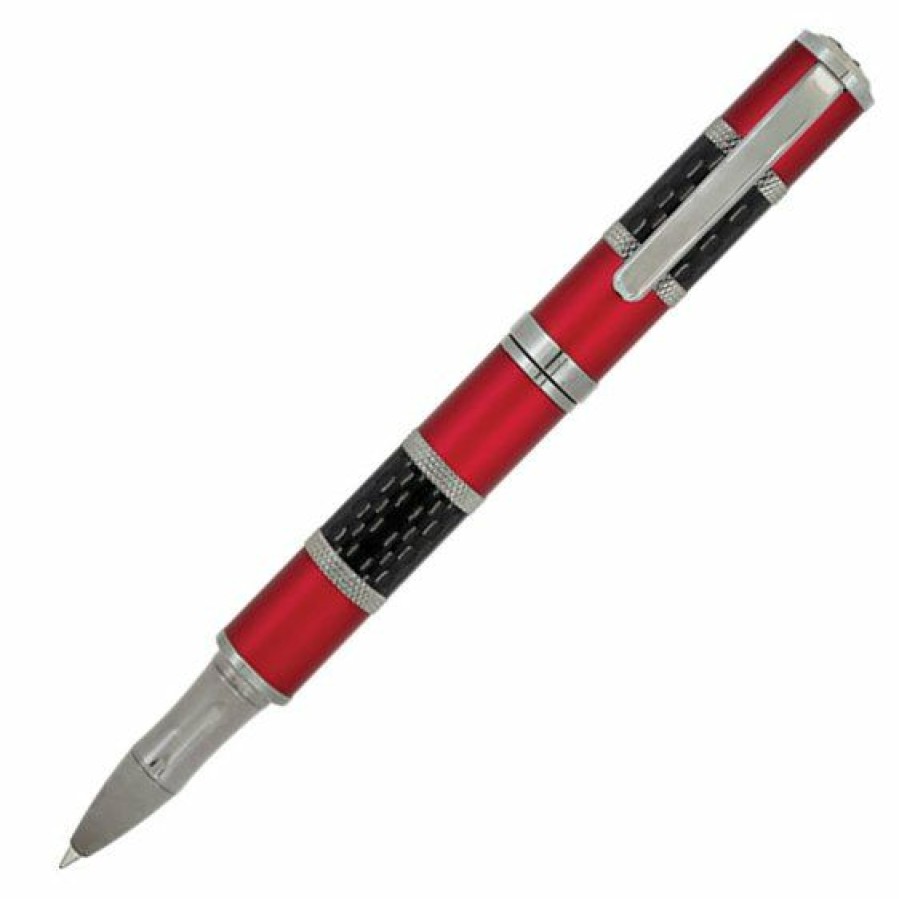 Rollerball Pens * | Wholesale Monteverde Regatta Sport Rollerball Pen, Red & Carbon Fiber