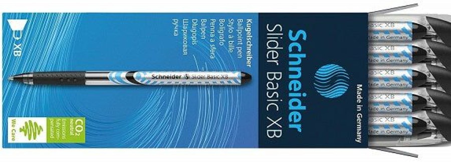 Ballpoint Pens * | Hot Sale Schneider Slider Basic Xb Ballpoint Pens, 10 Pack, Black, Extra Bold