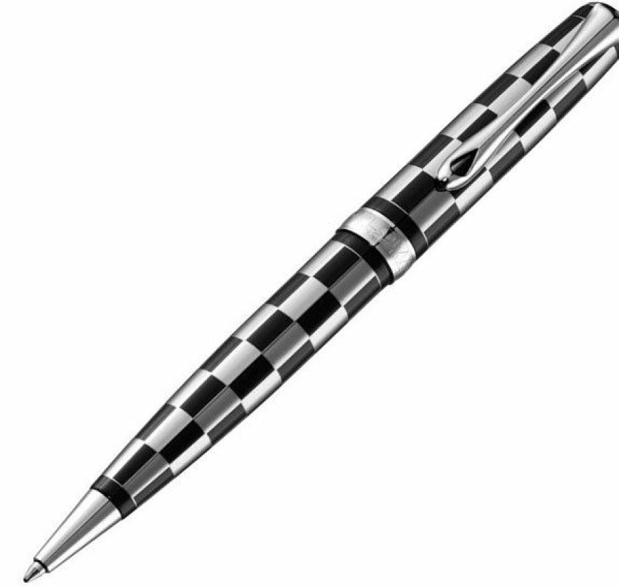 Ballpoint Pens * | Budget Diplomat Excellence A Plus Rome Black & White Ballpoint Pen