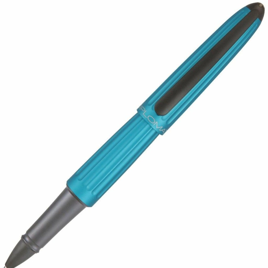 Rollerball Pens * | Best Pirce Diplomat Aero Turquoise Rollerball Pen