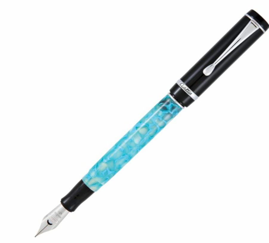 Fountain Pens * | Best Deal Conklin Duragraph Fountain Pen, Turquoise Nights