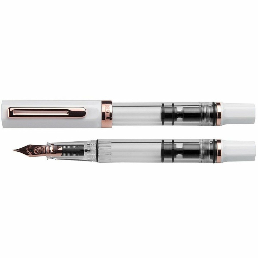 Fountain Pens * | Top 10 Twsbi Eco White Rose Gold Fountain Pen