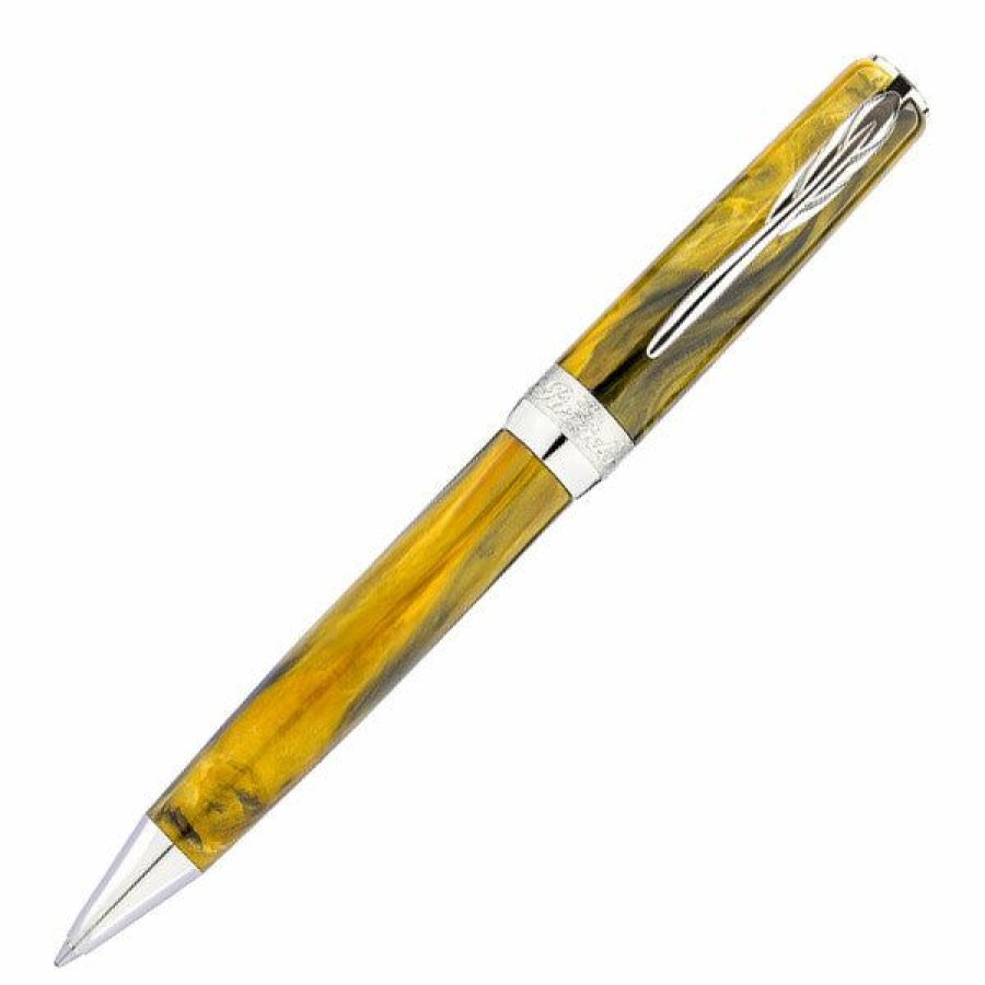 Ballpoint Pens * | Promo Pineider La Grande Bellezza Gemstone Ballpoint Pen, Tigers Yellow