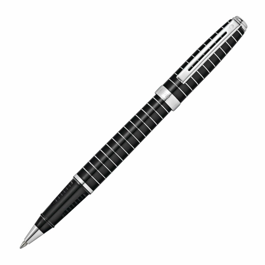 Rollerball Pens * | Best Pirce Sheaffer Prelude Rollerball Pen, Striped Black Lacquer & Chrome