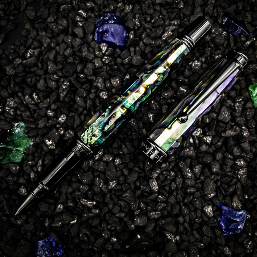 Rollerball Pens * | New Monteverde Invincia Limited Edition Abalone Shell Rollerball Pen, Gunmetal Trim