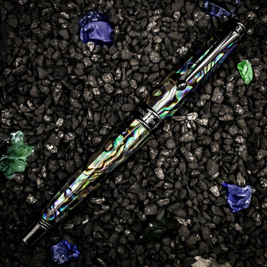 Rollerball Pens * | New Monteverde Invincia Limited Edition Abalone Shell Rollerball Pen, Gunmetal Trim