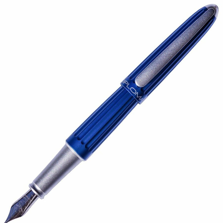 Fountain Pens * | Discount Diplomat Aero Fountain Pen Gift Set, Blue