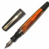 Fountain Pens * | Outlet Maiora Impronte, Black & Orange, Oversized Fountain Pen, Stub Nib