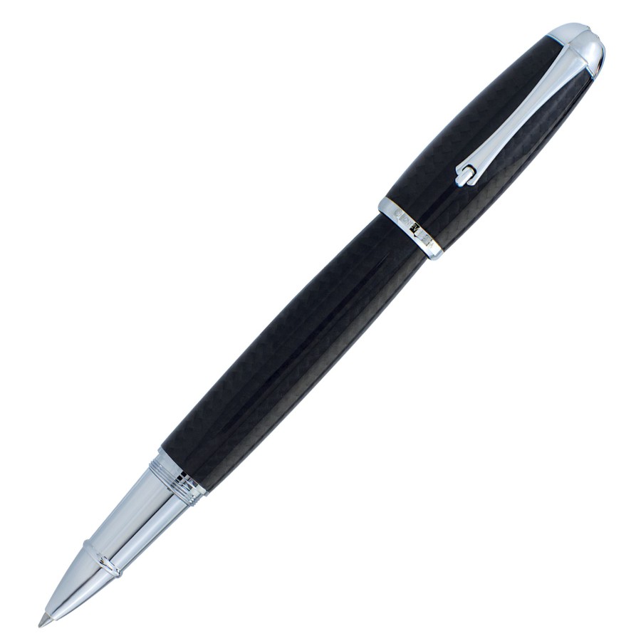 Rollerball Pens * | Promo Monteverde Super Mega Carbon Fiber Rollerball Pen, Chrome Trim