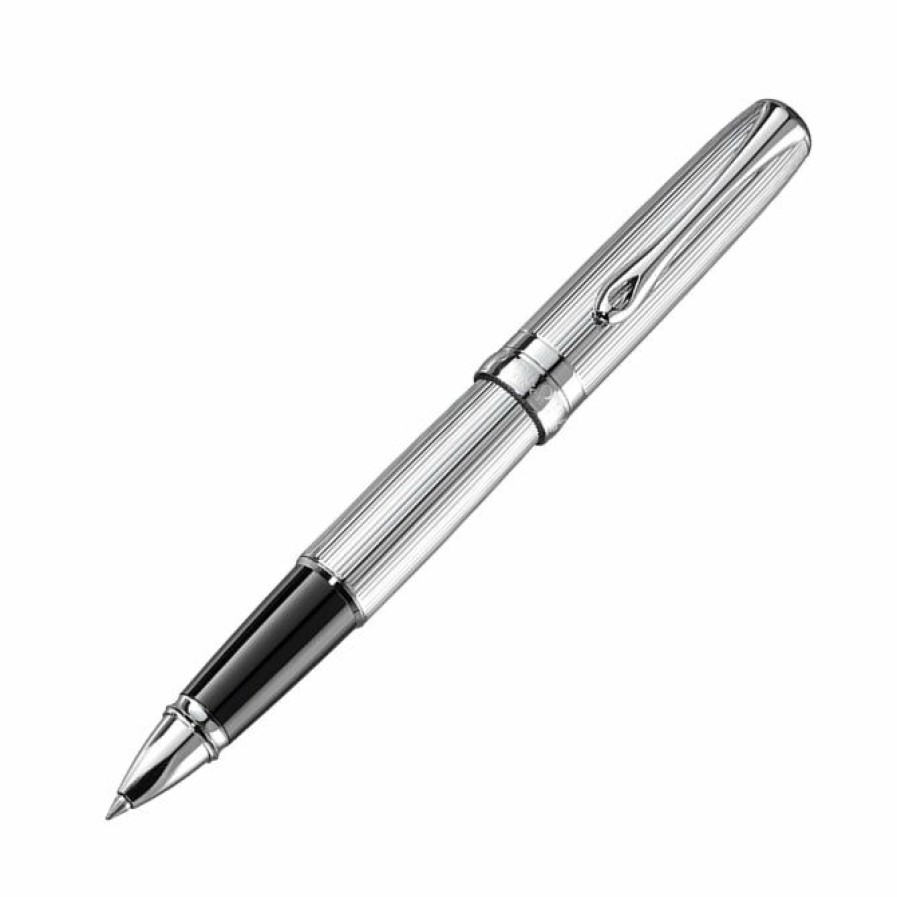 Rollerball Pens * | Cheapest Diplomat Excellence A2 Guilloche Chrome Rollerball Pen