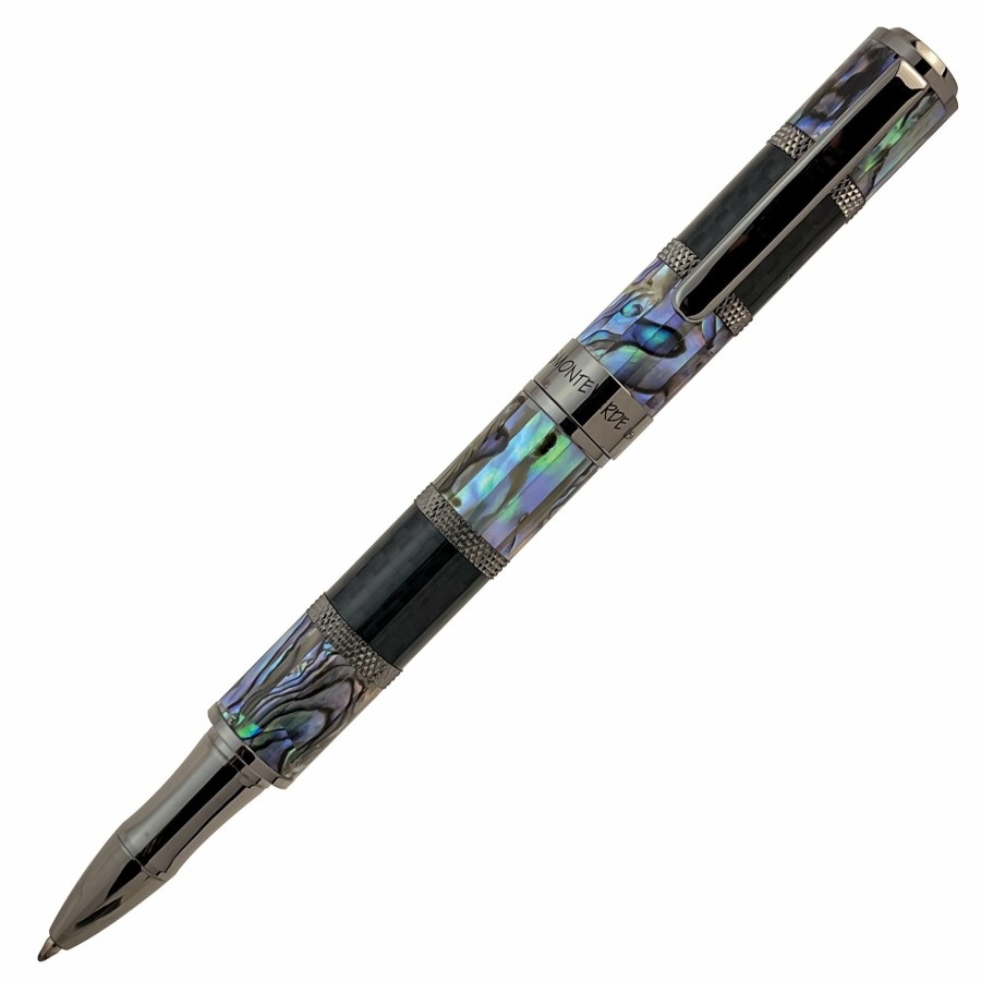 Rollerball Pens * | Outlet Monteverde Regatta Limited Edition Rollerball Pen, Abalone Shell & Carbon Fiber