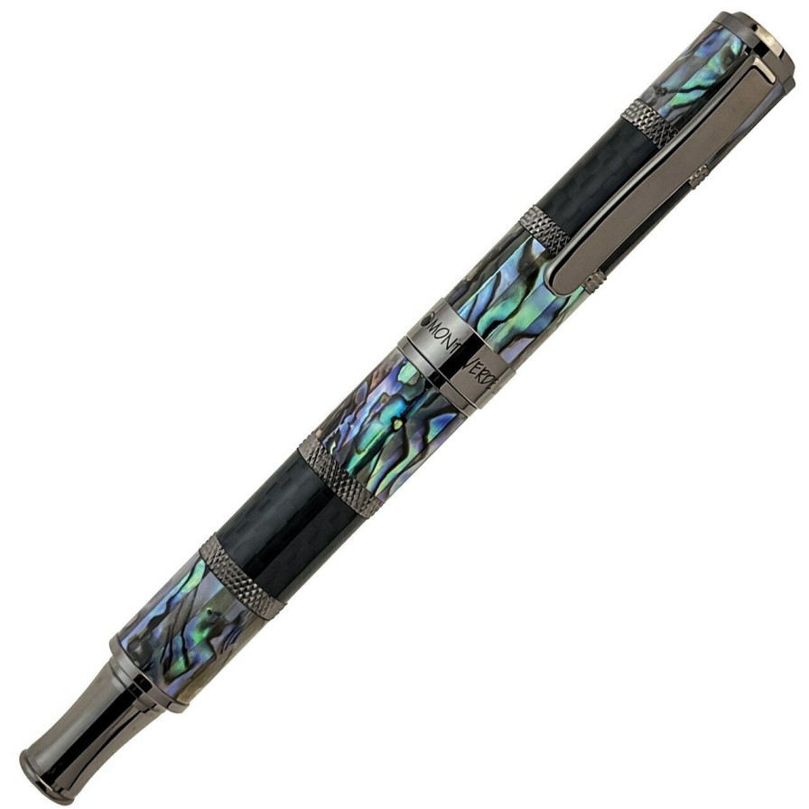 Rollerball Pens * | Outlet Monteverde Regatta Limited Edition Rollerball Pen, Abalone Shell & Carbon Fiber